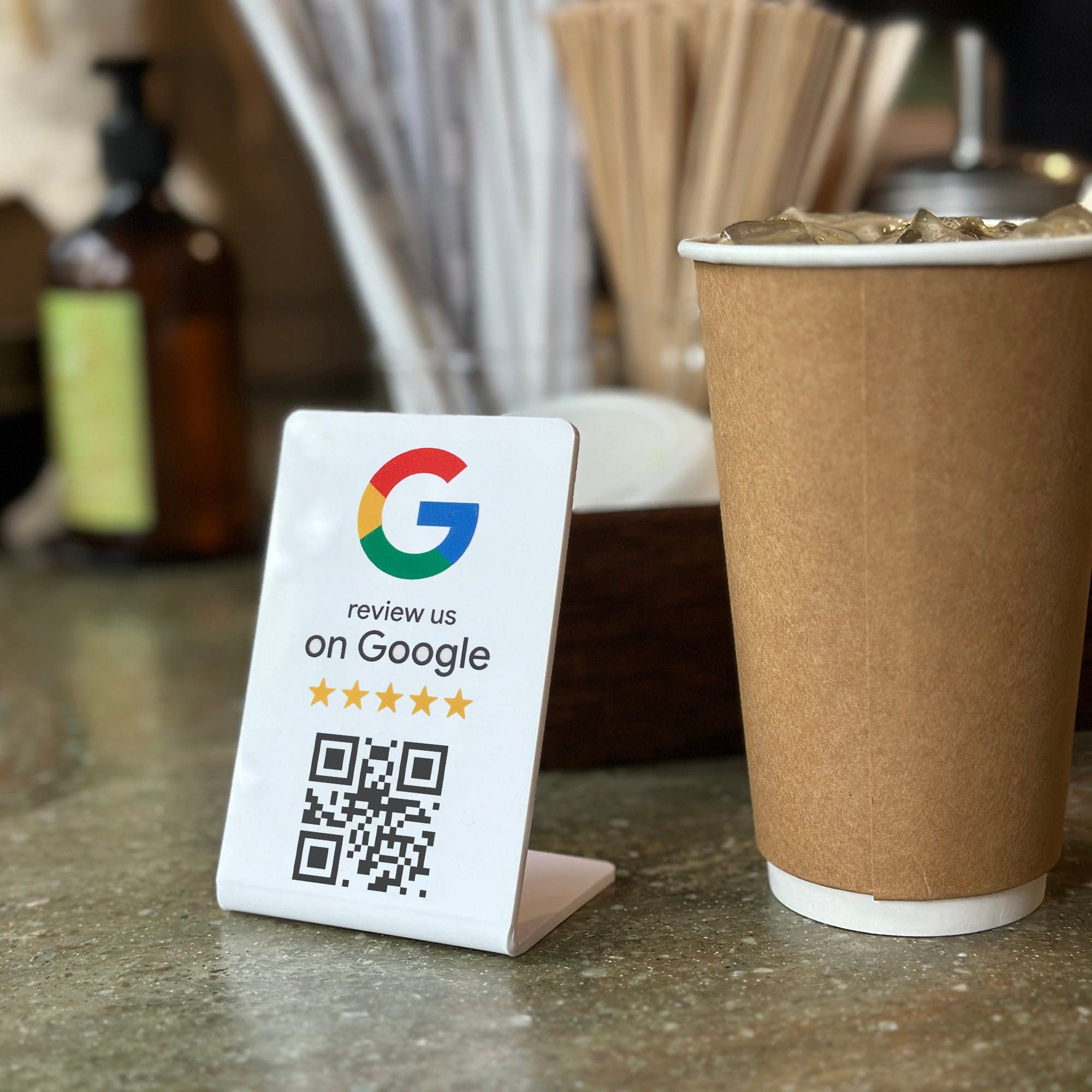 Google Review Stand - coffee