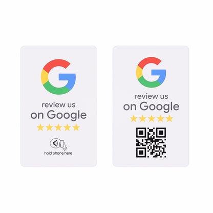 Google Review Tap Card - NFC and QR Code Card for Small Business, Get More Customer Reviews, Must Have for Office, Trade Shows & Vendor Booths