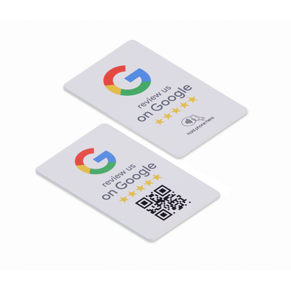 Google Review Tap Card - NFC and QR Code Card for Small Business, Get More Customer Reviews, Must Have for Office, Trade Shows & Vendor Booths