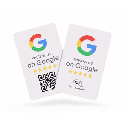 Google Review Tap Card - NFC and QR Code Card for Small Business, Get More Customer Reviews, Must Have for Office, Trade Shows & Vendor Booths