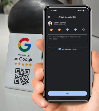 Google Review Stand - NFC & QR Code, Easy Setup, For All Businesses